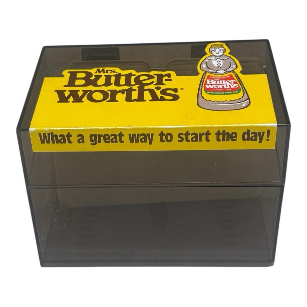 Vintage Mrs. Butterworth's Recipe Box with Receipes 5.25"X3.5"X4"